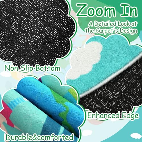 5.9 ft Large Circle Time Classroom Rug Elementary, Classroom Reading Corner Rug Back to School Reading Calming Corner for Preschool Kindergarten Learning Space Playroom Nursery(Children of the World)