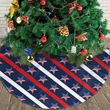 American Flag Star Tree Skirt Christmas Tree Ornaments Tree Skirt for Christmas Decoration 36"