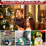 Cludoo 4 Inch Acrylic Ornaments Blanks, 30pcs Clear Round Acrylic Ornament Blanks, Acrylic Circle Disc Ornament Blanks with Hole for Vinyl, Christmas Decor, Engraving, Painting, and DIY Crafting