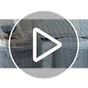 MOCOFO Decoration Pouf Cover Unstuffed Round for Living Room, Cotton Woven Poufs ，Ottoman Foot Stool（Grey Stripes,40x40x25cm）