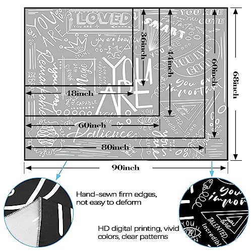 Fungarth Quote You Are Tapestry Classroom Positive Kids Tapestries Wall Hanging Inspirational Motivational Elementary Black and White Aesthetic Tapestry for Bedroom Living Room Dorm (Black, 48" x 36")
