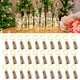 Etinga 30 Pack Wine Bottle Lights with Cork, 20 LEDs, 6.6 Ft, Fairy Mini String Lights for DIY Jar Halloween, Christmas, Party Decoration, Wedding Listing (30 Pack, Warm White)