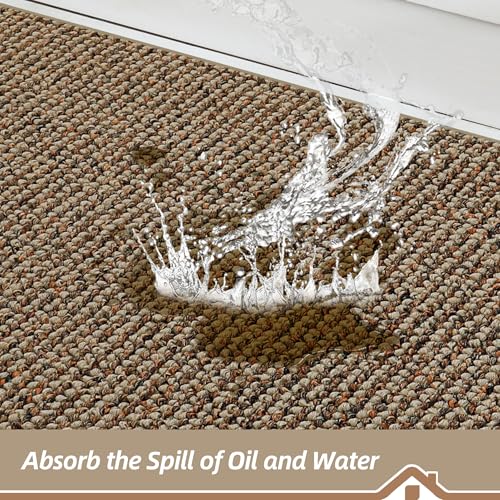 BEQHAUSE Kitchen Rugs 24"x36", Kitchen Mats for Floor Non-Slip, Taupe