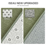 ISEAU 2x8 Soft Runner Rug for Hallway, Washable and Non-Slip, Green