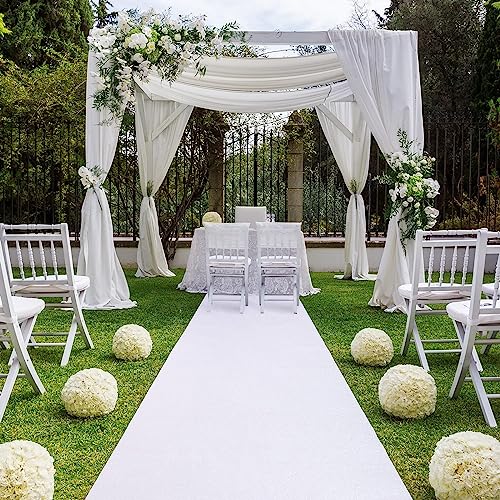 Tatuo Carpet Runner 2.46 x 30 ft Runway Rug 55 GSM Thickness with Carpet Tape for Prom Graduation Wedding Outdoor Indoor Hallway Movie Party Decoration Rug(2.46 x 30 Feet,Glitter White)