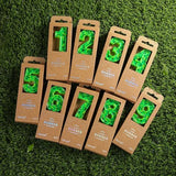 PHD CAKE 2.76 Inch Number 7 Pixel Birthday Candles, Green Miner Number Candles, Cake Number Candles, Party Celebration, Style Candle