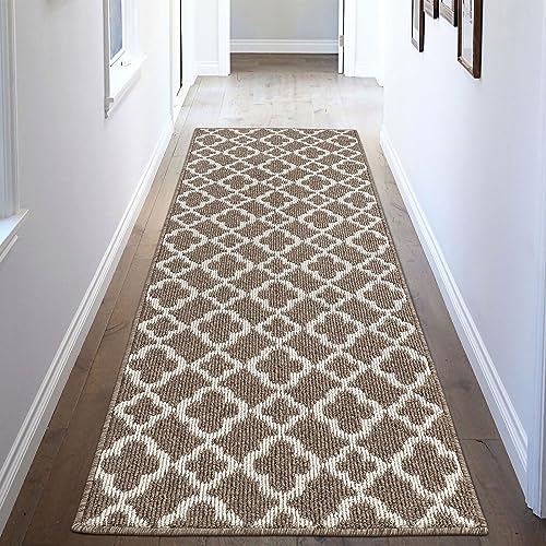 Washable Hallway Runner Rug 2x6', Non-Slip Kitchen Runner Brown