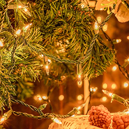 50-Count White Christmas Lights with Green Wire,Mini String Lights for Holiday Decorations, Christmas Tree Lights, Holiday Party, Wedding, Xmas, Home, Indoor & Outdoor Use (13ft Long)