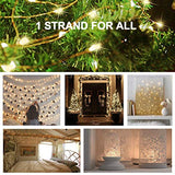 Decute 100 LED 50 Photo Clips String Lights Holder 33FT Starry Fairy Lights for Hanging Pictures Cards Memos USB Powered with Switch Perfect for Bedroom Wedding Dorm Christmas Decor (Warm White)