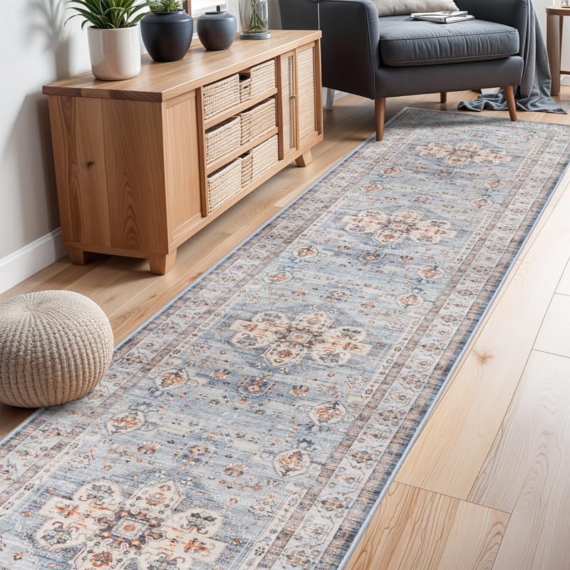Washable Hallway Runner Rug 3x12: Non Slip Runner Rugs with Rubber Backing