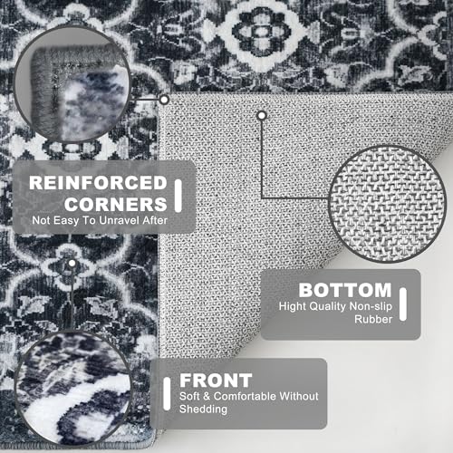 2x6 Washable Runner Rug, Nonslip Soft Area Rug for Hallway Kitchen
