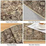 Pauwer Hallway Runner Rug 2x10, Washable Kitchen Runner, Green and Brown