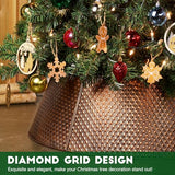 FORUP Metal Christmas Tree Collar, 20.8"/27.5" Inner Diameter Ring, Base Cover for Trees Up to 7.5Ft, Skirt Base Stand Protection from Pets (Bronze)
