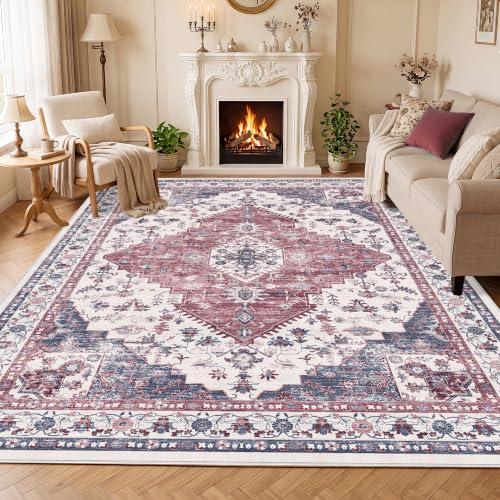 LIVELYGLOW 6x9 Washable Area Rug for Living Room, Large Carpet