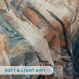 MEETSKY Blue Curtains 84 Inch Long for Living Room - Branches Pattern Printed Curtain Light Filtering Thick Linen Textured Grommet Drapes for Bedroom, 52" x 84", Blue, 2 Panels