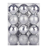Kipokalor Silver Christmas Tree Ball Ornaments, mini Shatterproof Satin Shiny and Glitter Finish Bulb Christmas Ornaments (Silver, 21pcs)