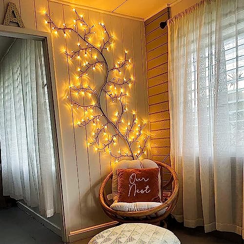 Enchanted Willow Vine Lights for Wall: 7.5FT led Twinkling Tree Branch Light for Living Room and Bedroom Home Decor-Warm White Twinkle Tree Lights Lighted Garland for Halloween Christmas Holiday Decor