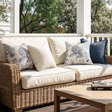 Set of 2 Decorative Floral Pillow Covers 20x20 Inch Navy Blue