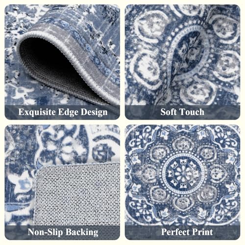 Kitchen Rugs Set 3 Piece, Non Slip Washable Kitchen Mats for Floor