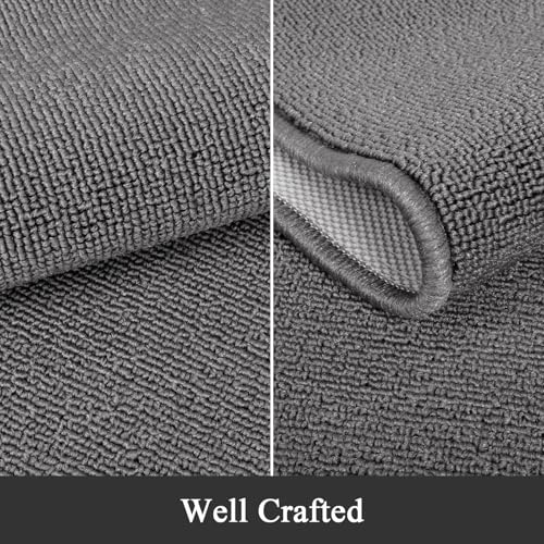SHACOS Dirt Trapper Door Mats 24"x36" Non Slip Washable Doormats Floor Rugs and Mats for Kitchen Entryway Entry Front Back Door Bathroom, Solid Gray
