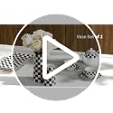 Porlien Checker Porcelain Flower Vase Home Decor Set of 2 with 5.5' High and 8' High Small Indoor Flower Bottles