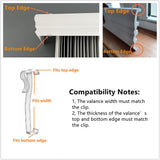 Valance Clips 6pcs 3'' Window Blinds Hidden Clip Clear Plastic for Horizontal Blinds Valance Retainer Holder