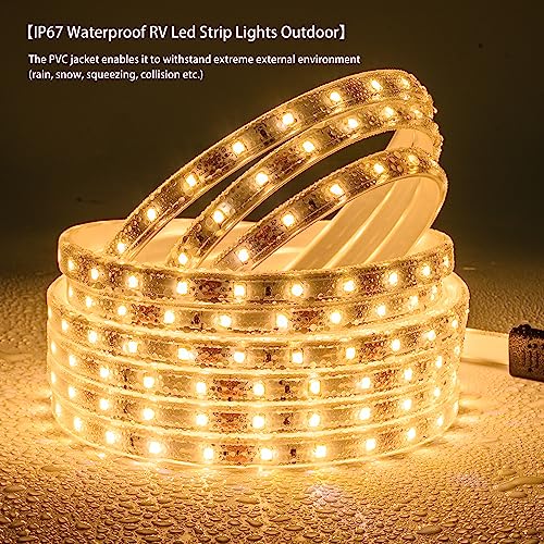 20FT Warm White Rope Lights Outdoor, 12V IP65 Waterproof Led Rope Lights Indoor Cuttable, Flexible Led Strip Lights Cuttable Plug-in for Patio Deck Bedroom Kitchen Bedroom Christmas
