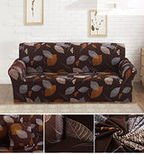 ELEOPTION Sofa Slipcovers Brown for Couches and Loveseats, Spandex Stretch Sofa Slipcover for Chair Loveseat Sofa Modern Furniture Cover Protector with a Pillowcase (4 Seater, 90 to 118 in)