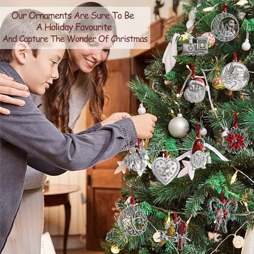 Christmas Ornaments, 2025 Solid Pewter Christmas Tree Ornament Handcrafted Metal DIY Hanging Craft Collectibles for Xmas Trees Home Party Party Gifts (Snowman)