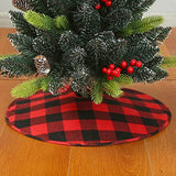 Sattiyrch Small Christmas Tree Skirt 18in, Red Black Buffalo Check Christmas Tree Skirt for Holiday Christmas Decorations (Red Black Buffalo Check, 18in)