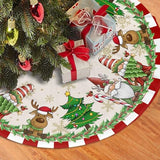 Santa Claus Gnome Christmas Tree Skirt 36" for Xmas Halloween New Year Holiday Party Home Tree Mat Decor Ornaments Decoration
