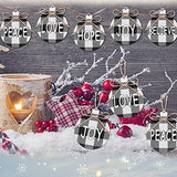 Christmas Bow Tree Topper Large Christmas Tree Topper Buffalo Decorative Bow with 24 Buffalo Wish Tree Ornament for Christmas Tree Decoration(Black and White)