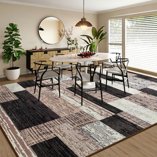 Large Area Rugs, Modern Geometric Patchwork Floor Decor Rockwood Collection
