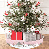 Christmas Tree Skirt Pink Dancer Print Tree Skirt 48inch Xmas Winter Tree Skirt for Christmas Indoor Outdoor Decorations