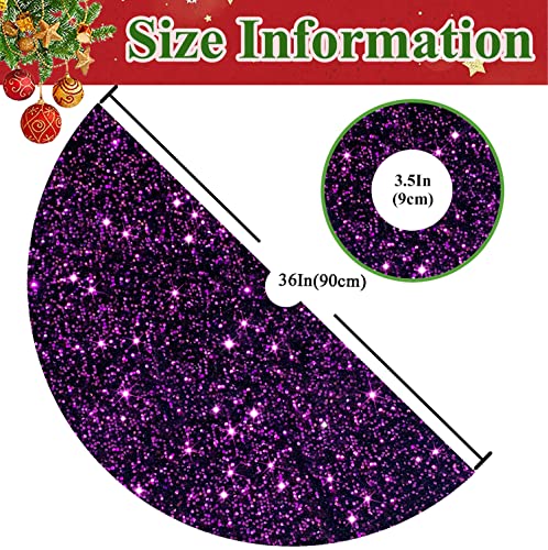 MODFUNS Purple Christmas Tree Skirt 36 Inch Sequin Xmas Tree Skirt Halloween Christmas Tree Skirt Sequins Tree Carpet Halloween Ornament Xmas Tree Skirt Mat Glitter Tree Skirts for Party