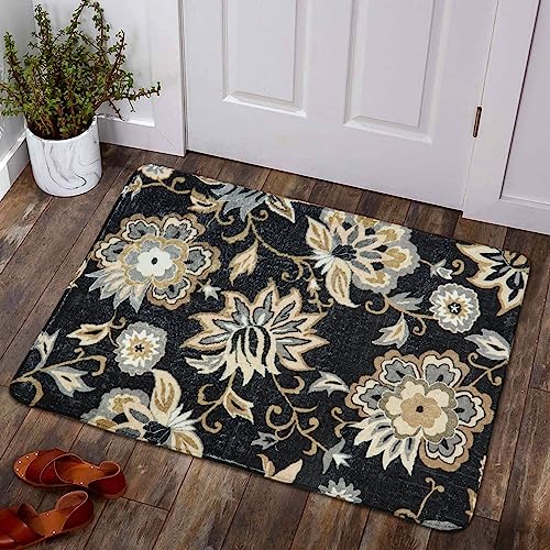 Lahome Floral Washable Area Rugs - 2x3 Non-Slip Small Entryway Rug
