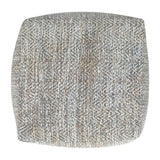 SIMPLIHOME Nate Square Pouf - 18 inch Wide Upholstered Handwoven Cotton Ottoman in Grey Melange, Boho Footstool or Extra Seating for Living Room or Bedroom with Polystyrene EPS Beads, Assembled