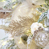 Sea Team 24-Pack Artificial Glitter Pine Tree Twig Ornaments, Decorative Sticks, Glittery Stems, Picks, Branches for Christmas Tree, Small Vase, Holiday, Wedding, Party (14 Inches, Champagne)