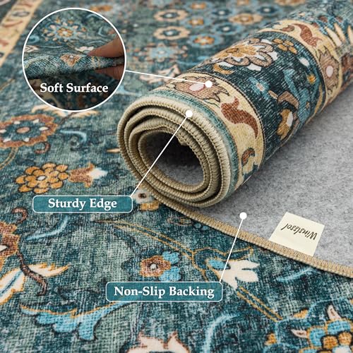 Hallway Washable 3x10  Runner Rug, Vintage Non-Slip Low Pile Rugs