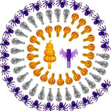 117Pcs Replacement Lights Bulbs/Tree Pegs for Halloween Ceramic Trees Including Skull/Pumpkin Head/Spider & 2Pcs Themed Tree Tops (Including Bat/Triple Pumpkin)