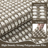 Runner Rug for Hallways 2.6'x12' Heavy-Duty Durable Entryway Floor Mat with Non Slip Rubber Backing High Traffic Carpet Machine Washable Accent Farmhouse Rugs for Kitchen, Living Room(Brown)