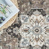 Washable Kitchen 3x8 Runner Rug - 3x8 Hallway Rug Distressed Mats Non-Slip Soft Room Floor Carpet for Dining Room (Beige,3x8)