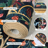 nesrt 2x10 Botanical Runners for Hallways Kitchen Rug Non Slip, Long Washable Boho Jungle Runner Rugs, Soft Floral Forest Birds Carpet Runner for Hall, Laundry, Bedroom, Bathroom (Dark Green)