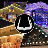 Plastic Christmas Light Hanger Clips, Fascia Board Clips, Deck Banister Light Clips, Holiday Light Clips Hangers Outside Indoor for Fascia Board in Thickness from 1''-1 5/8" (50PCS)