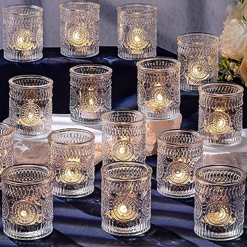 Clear Votive Candle Holders Set of 36- Glass Tea Light Candle Holders Bulk