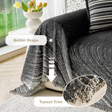 Couch Cover for Dogs Washable Sofa Cover, Sectional Couch Covers, Sofa Covers for 2 Cushion Couch, Non Slip Stripe Sofa Slipcovers Furniture Protector (Black 91x102)