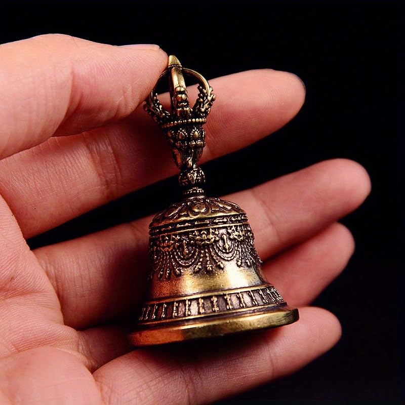 Brass Handicraft Die-Casting Drop Bell Key Car Button Wind Bell Tibetan Bronze Bell Creative Gift Home Decoration Accessories