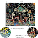 Yeoiat Mushroom Tapestry Hippie Tapestry for Bedroom Cute Tapestries Aesthetic Wall Tapestries Hanging for Bedroom Dorm Living Room (Mushroom, 36.00" X 48.00")