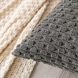 MIULEE Lumbar Decorative Throw Pillow Covers 12x20 Dark Grey Corduroy