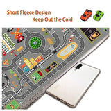 Car Rug Play Mat Great for Playing with Cars and Toys, Kid Playroom Carpet with Rubber Backing, Game Area for Baby Toddler Kid Child Educational Learn Road Traffic in Bedroom, Classroom